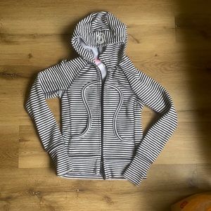 Lululemon striped scuba hoodie . Size 2 in good condition.